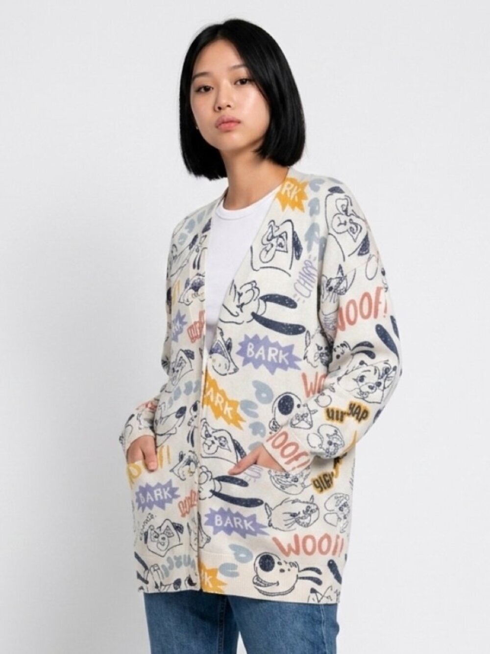 Disney Critters Long Sleeve Button Front Cardigan
